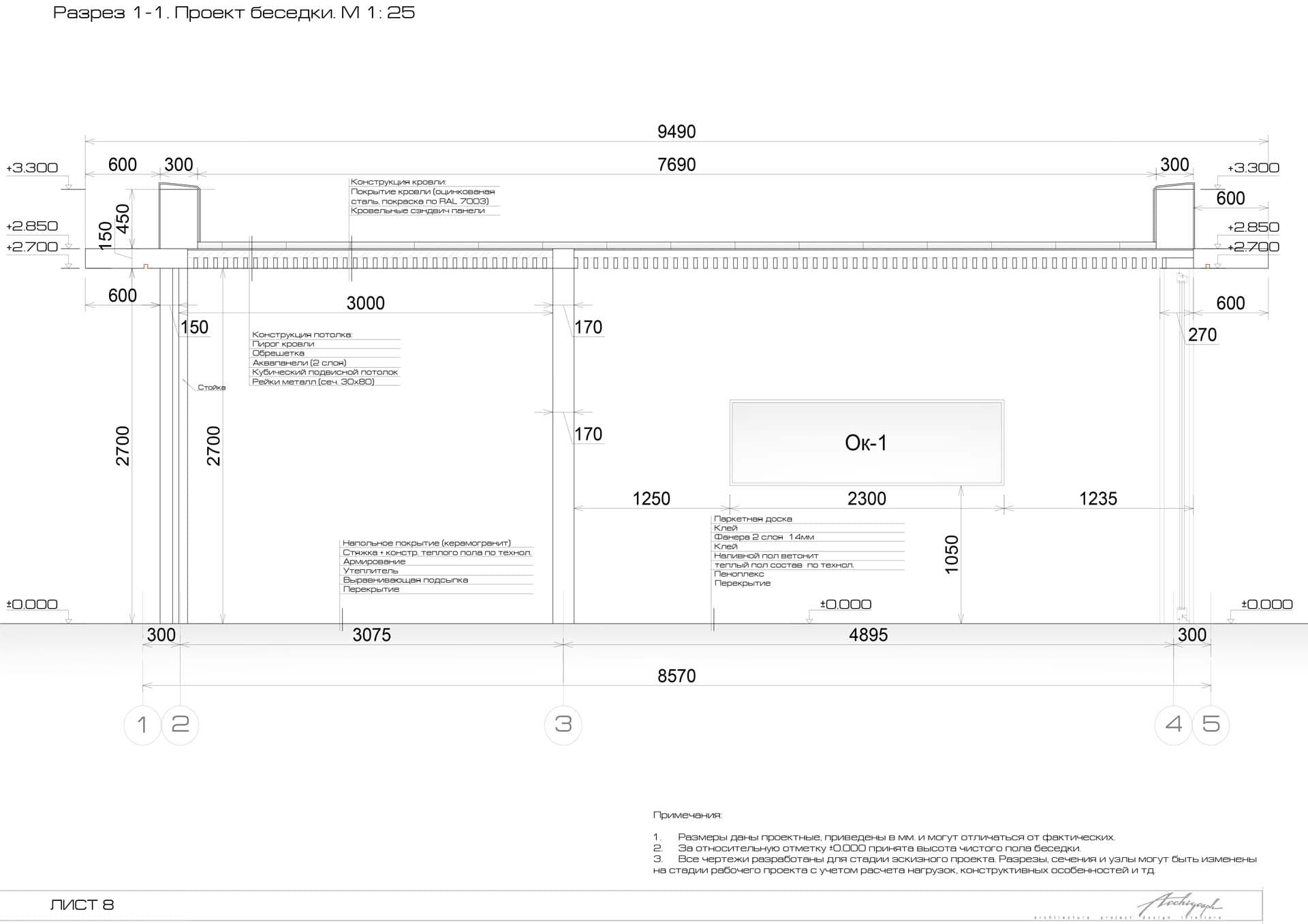PN house pavilion - section