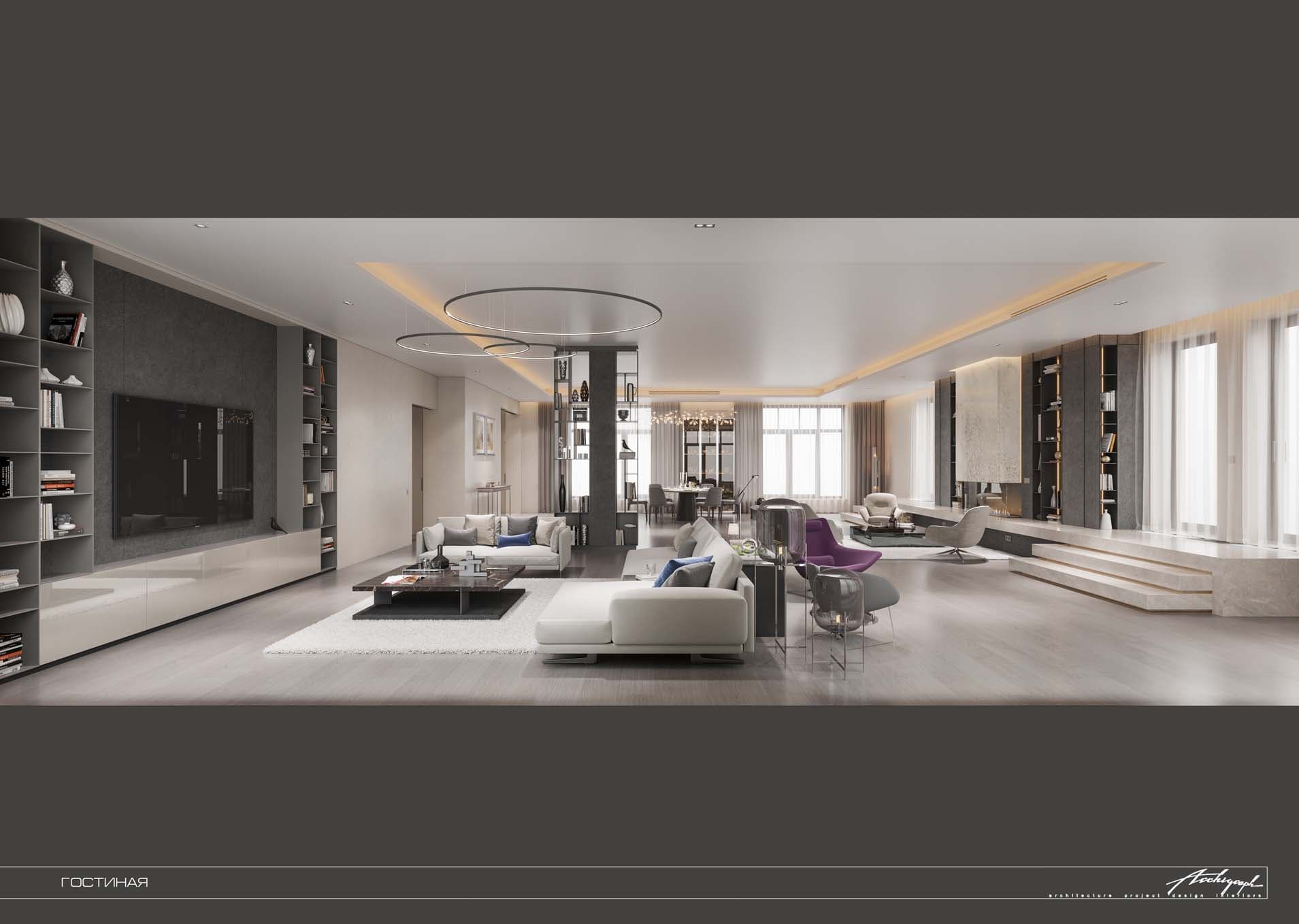 Povarskaya Apartments - living room, view 1