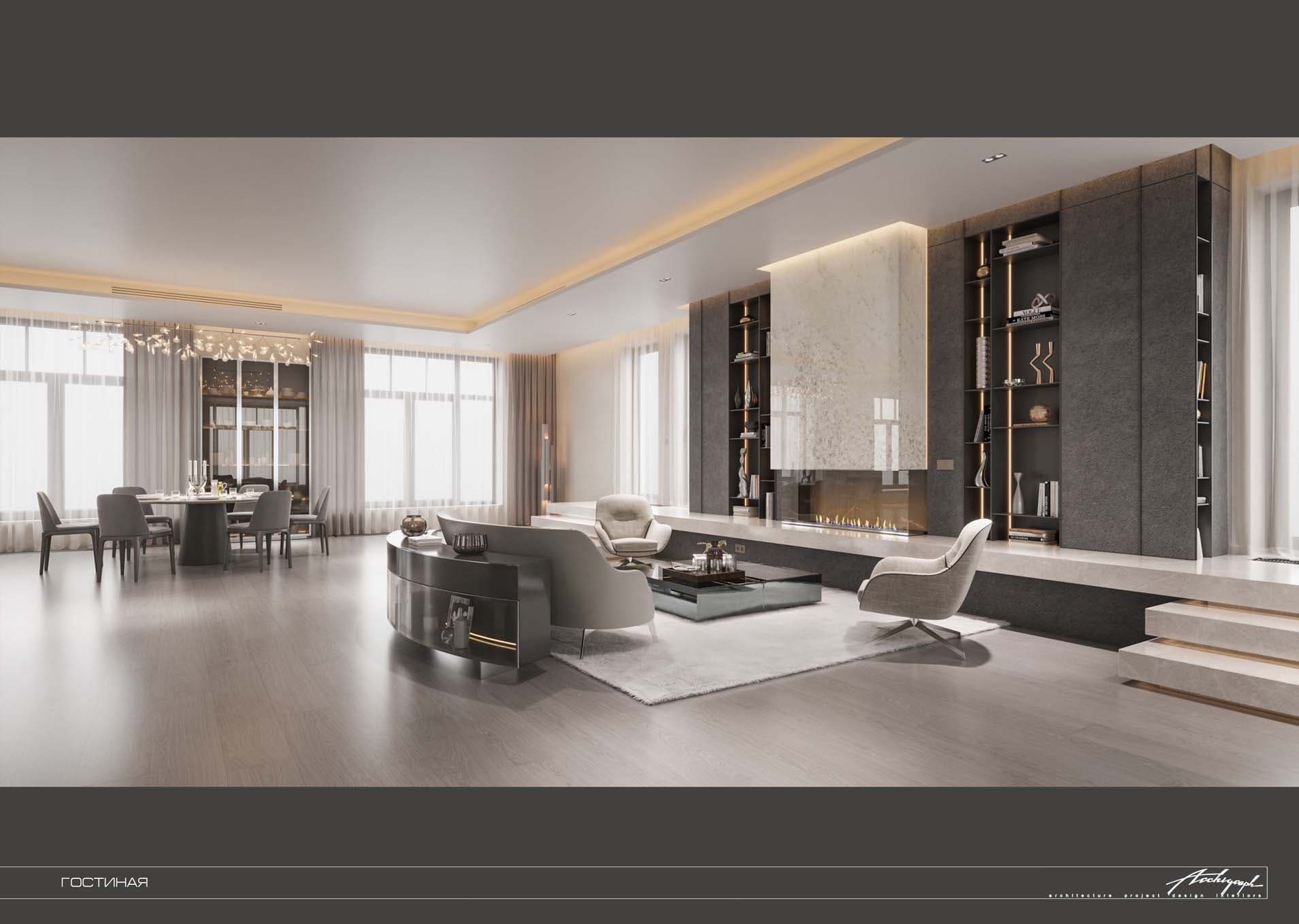 Povarskaya Apartments - living room, view 3
