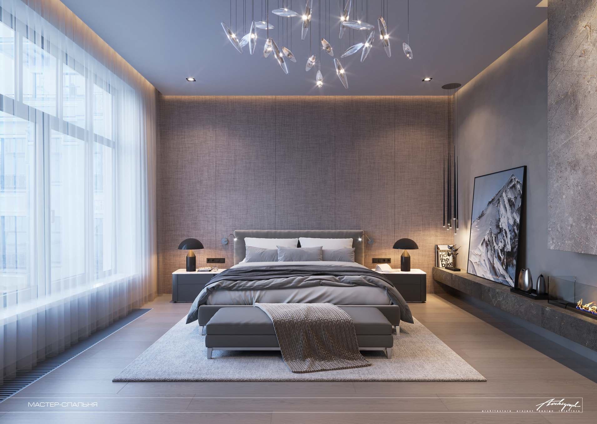 Povarskaya Apartments - master bedroom, view 1